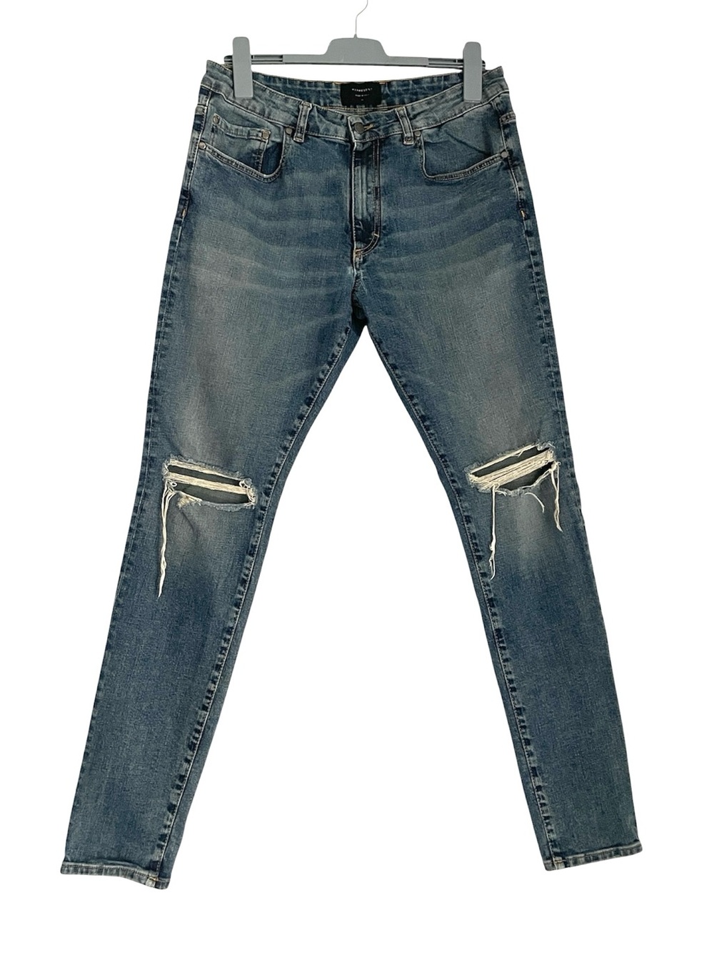 Represent Destroyer Denim Jeans in a blue wash